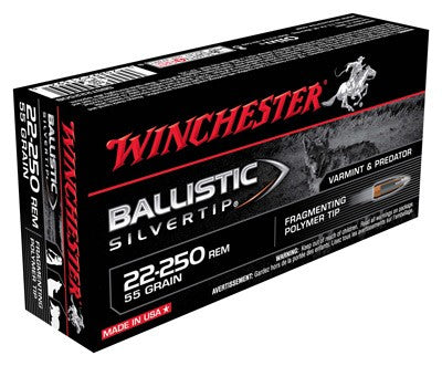 Winchester Ballistic Silvertip .22-250 Remington 55 gr PolyTip ammo