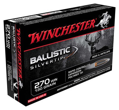 Winchester SBST270 Ballistic Silvertip Rapid Controlled Expansion Polymer Tip  130 Grain .270 Winchester