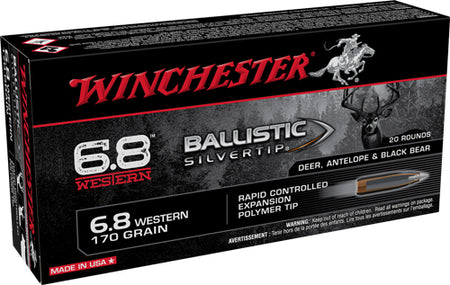 Winchester SBST68W Ballistic Silvertip Rapid Controlled Expansion Polymer Tip  170 Grain 6.8 Western