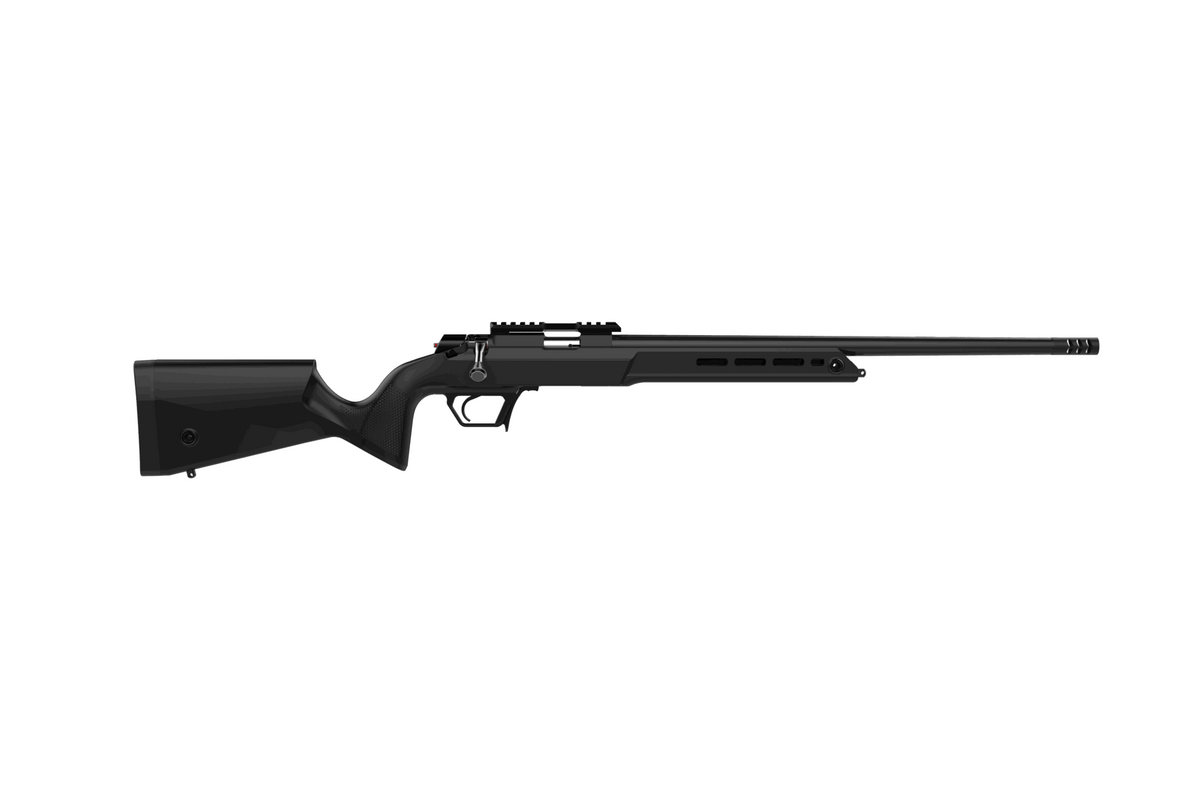 Retay USA ASD22-BLK-16 Asend Sporter 22 LR 10+1 16" Black Heavy Barrel, Black Chrome Receiver w/Picatinny Rail, Black Fixed Synthetic Stock