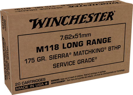 Winchester Service Grade M118 Long Range .308 Win / 7.62x51mm 175 gr BTHP ammo