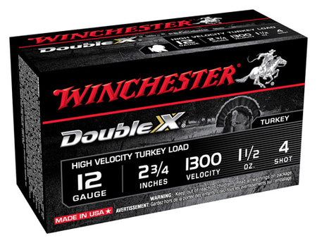 Winchester Double X High Velocity Turkey 12 Gauge 2.75 in / 2.75 in #4 1-1/2 oz