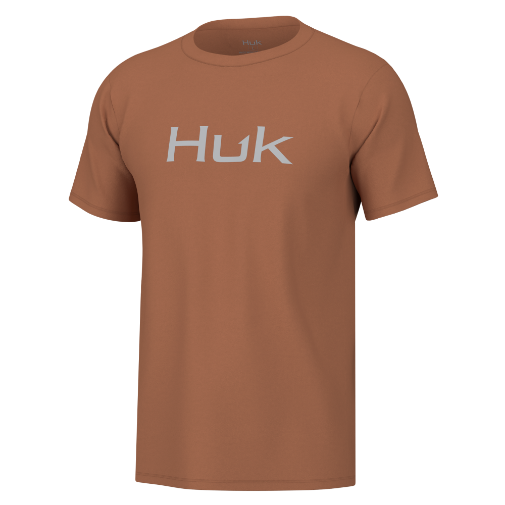 Huk Logo Short Sleeve Tee Shirt Sunburn Small