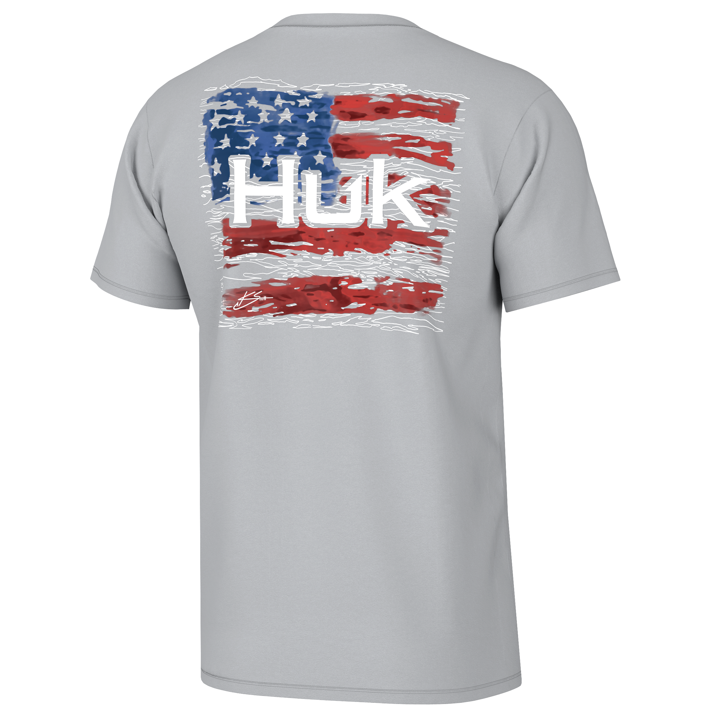 Huk KC Fly Flag Short Sleeve Shirt Harbor Mist XL