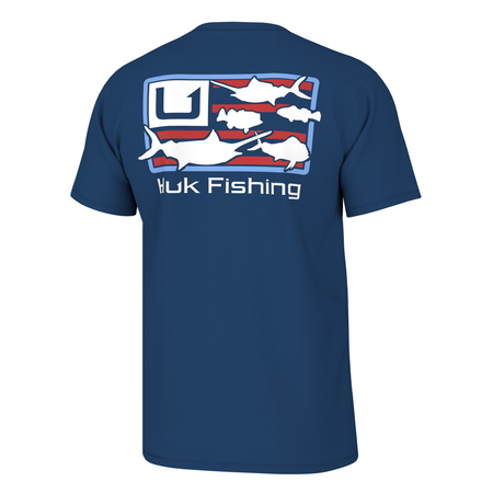 Huk Trophy Flag Short Sleeve Performance Shirt Set Sail Large