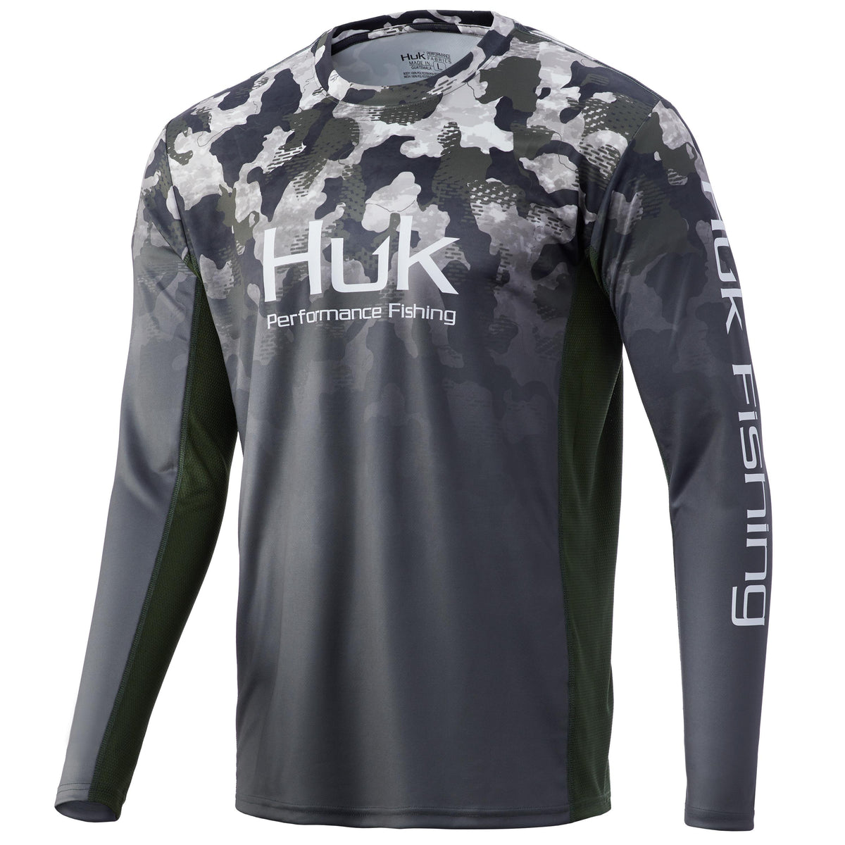 Huk Icon X KC Refraction Camo Fade Long Sleeve Hunt Club Shirt Small