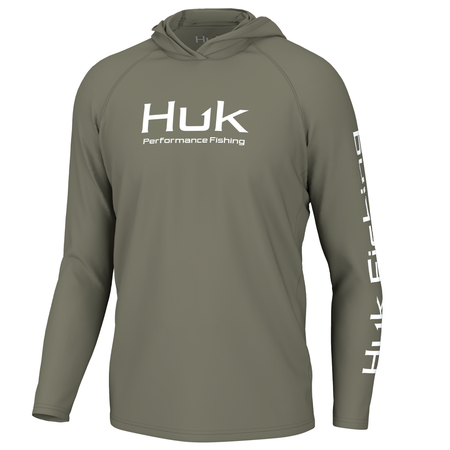 Huk Vented Pursuit Long Sleeve Performance Hoodie Moss Medium