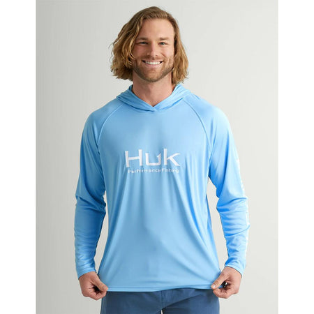 Huk Vented Pursuit Long Sleeve Fishing Hoodie Marolina Blue 2XL