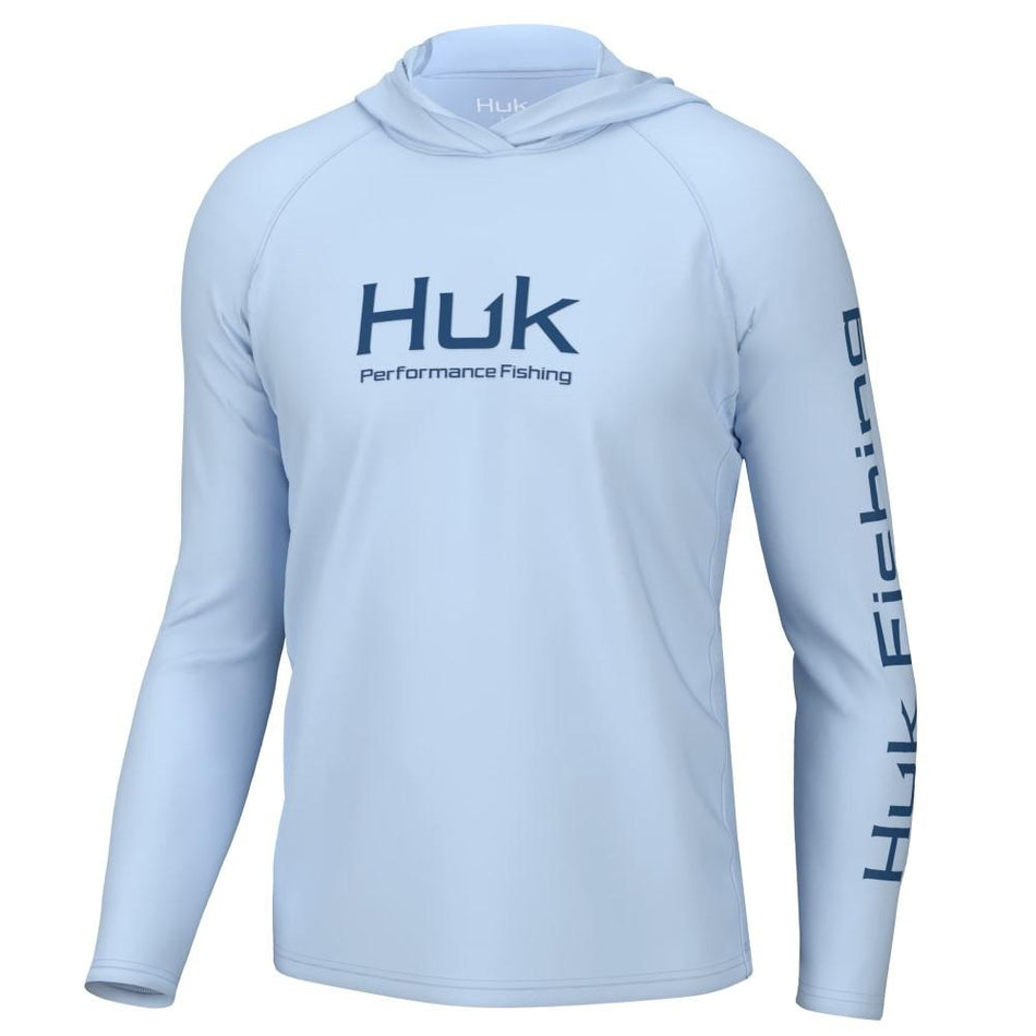 Huk Vented Pursuit Long Sleeve Hoodie Ice Water Medium UPF 50+