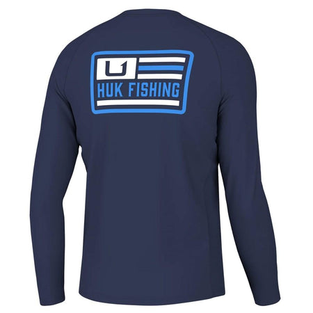 Huk Farm Pursuit Long Sleeve Performance Fishing Shirt Naval Academy Small