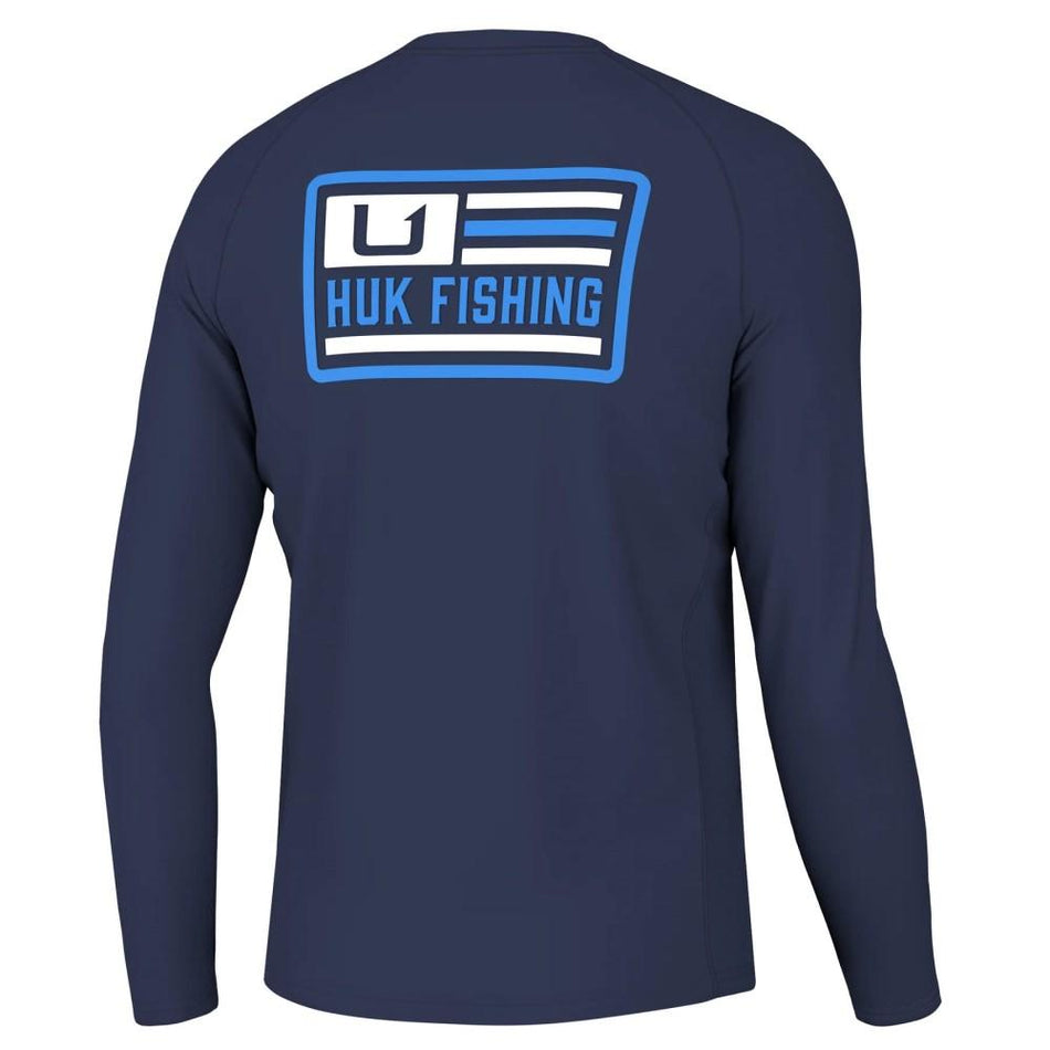 Huk Farm Pursuit Long Sleeve Performance Fishing Shirt Naval Academy Small