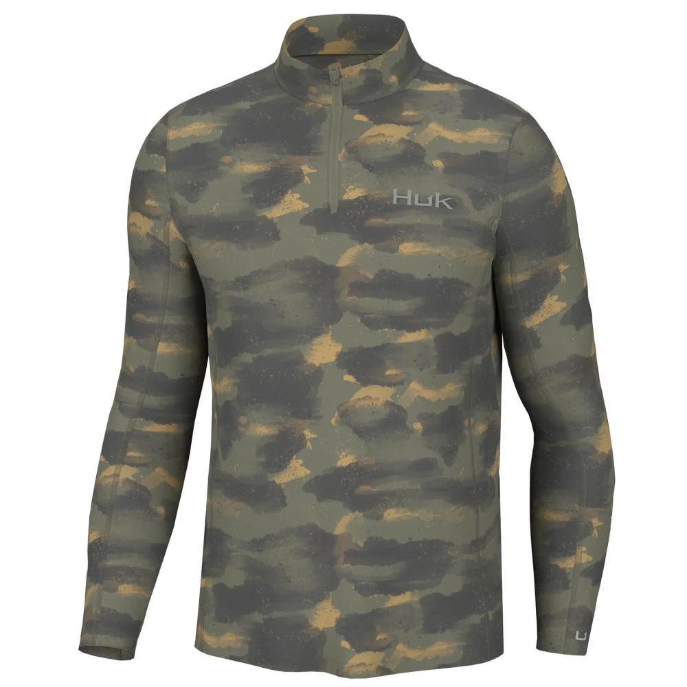 Huk Camden Coldfront 1/4 Zip Long Sleeve Performance Shirt Camden Moss Medium