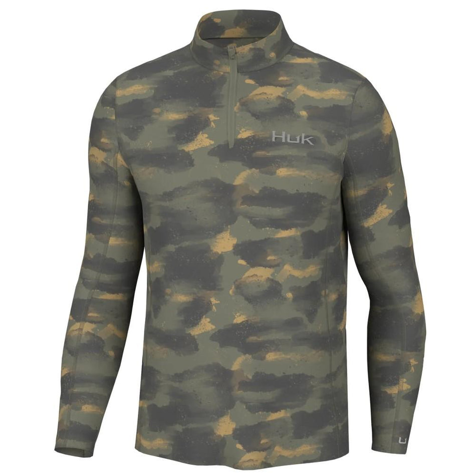 Huk Camden Coldfront 1/4 Zip Long Sleeve Performance Shirt Camden Moss Medium
