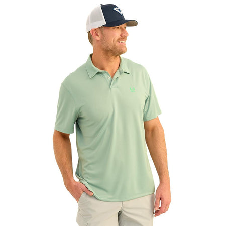 Huk Icon Short Sleeve Polo Shirt Fog Green Size 2XL