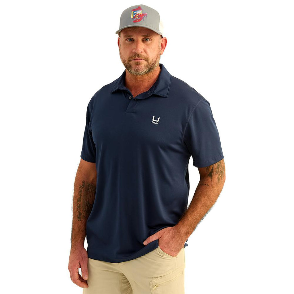 Huk Icon Polo Short Sleeve Shirt Naval Academy Small