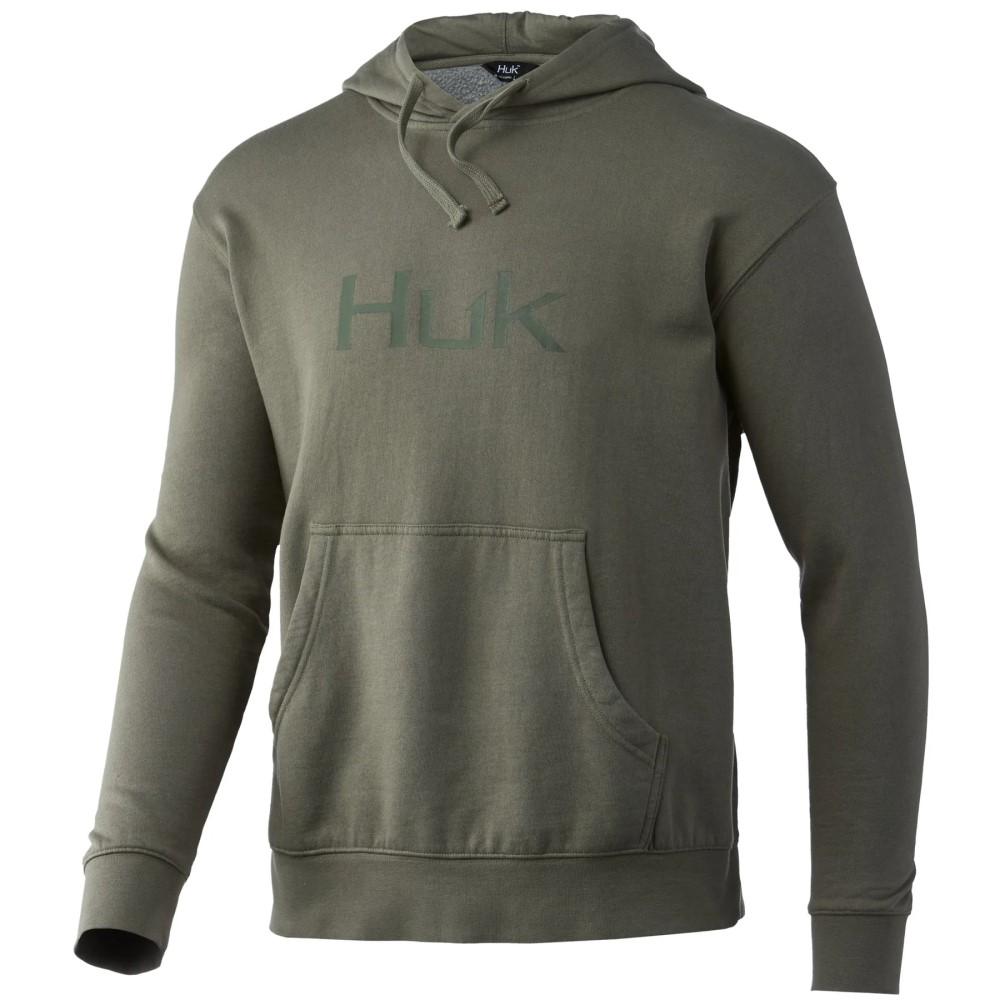 Huk Logo Cotton Fleece Hoodie Moss Small