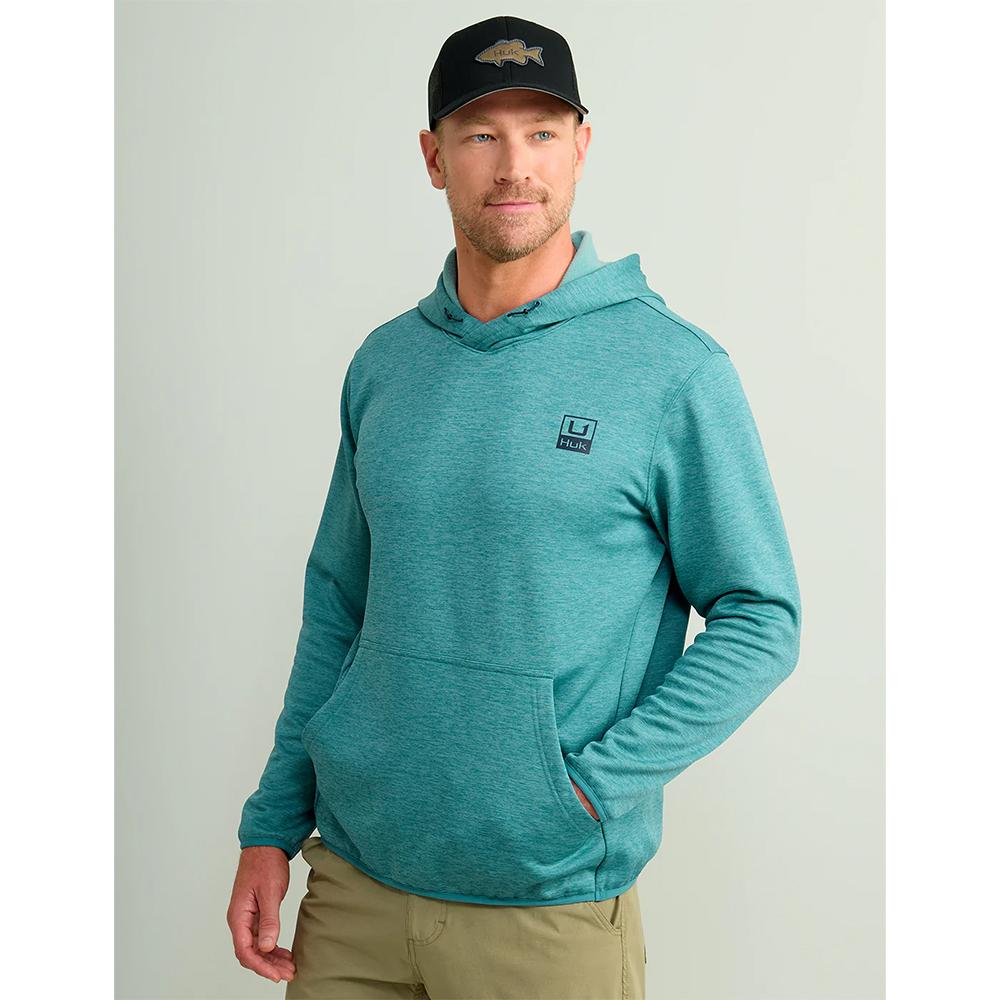 Huk Huk'd Up Performance Fleece Hoodie Storm Blue Heather Size XL