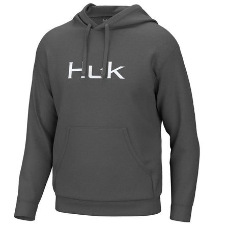 Huk Huk'd Up Logo Long Sleeve Hoodie Volcanic Ash XL Performance Fleece