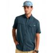 Huk Tide Point Short Sleeve Button Down Shirt Sea Storm 2XL