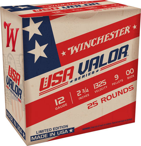 Winchester USA Valor 9 Pellets 12 Gauge 2.75 in / 2.75 in 00 Buck 1-1/8 oz