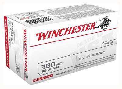 Winchester USA380VP USA Full Metal Jacket Flat Nose FMJFN 95 Grain .380 ACP/Auto