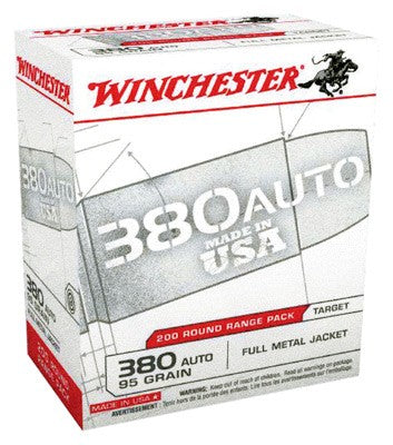 Winchester USA380W USA Full Metal Jacket FMJ 95 Grain .380 ACP/Auto