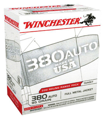 Winchester USA380W USA Full Metal Jacket FMJ 95 Grain .380 ACP/Auto