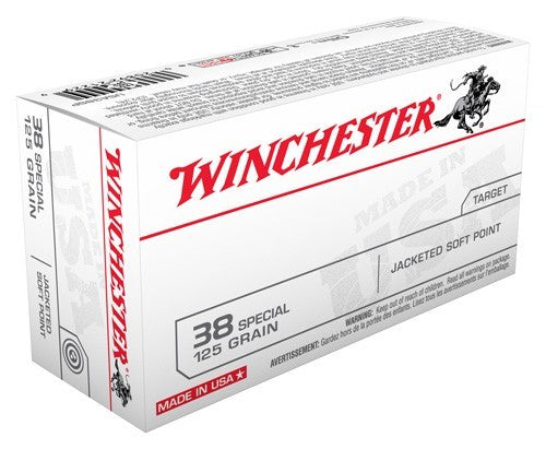 Winchester USA38SP USA Jacketed Soft Point JSP 125 Grain .38 Special
