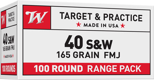Winchester .40 S&W 165 Grain Full Metal Jacket Range Ammunition