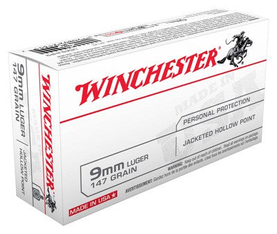 Winchester USA9JHP2 USA Jacketed Hollow Point JHP 147 Grain 9mm Luger/Parabellum