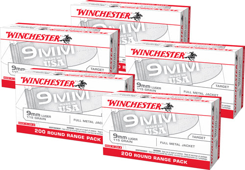 Winchester USA Target & Practice Range Pack 9mm Luger / Parabellum 115 gr FMJ ammo