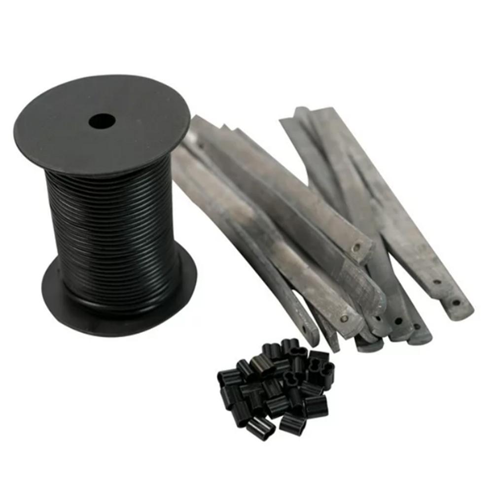 Zink Decoy Rigging Kit with 200' PVC Line, 4oz Strap Weights & Line Crimps