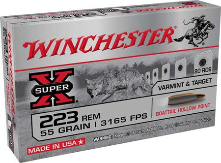 Winchester W223HP55 Power-Point Hollow Point Boat Tail HPBT 55 Grain .223 Remington