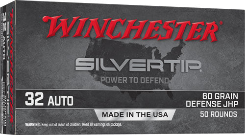 Winchester Silvertip .32 ACP 60 gr JHP ammo