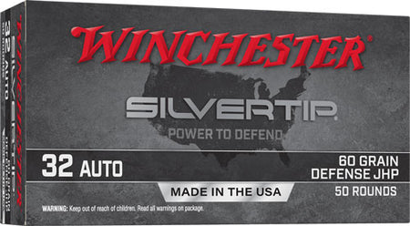 Winchester Silvertip .32 ACP 60 gr JHP ammo