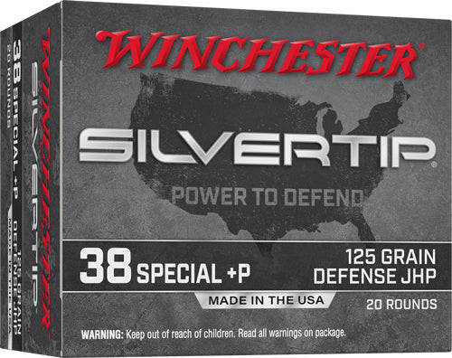 Winchester W38PST  +P Silvertip Jacket Hollow Point  125 Grain .38 Special