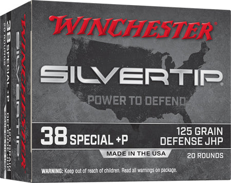 Winchester W38PST  +P Silvertip Jacket Hollow Point  125 Grain .38 Special