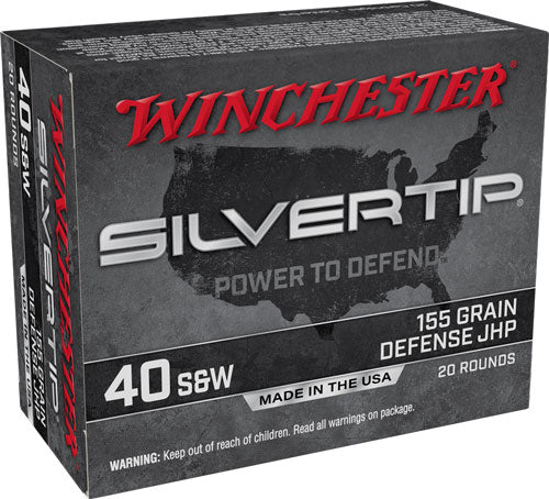 Winchester W40SWST Silvertip Defense Silvertip Jacket Hollow Point  155 Grain .40 S&W
