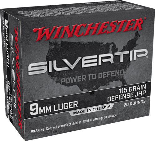 Winchester W9MMST Silvertip Defense Silvertip Jacket Hollow Point  115 Grain 9mm Luger/Parabellum