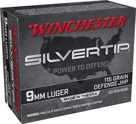 Winchester W9MMST Silvertip Defense Silvertip Jacket Hollow Point  115 Grain 9mm Luger/Parabellum