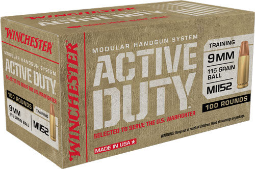 Winchester Active Duty M1152 9mm Luger / Parabellum 115 gr FMJ ammo