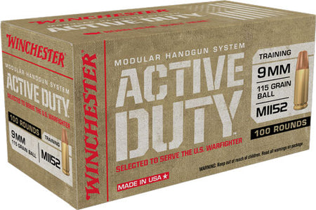 Winchester Active Duty M1152 9mm Luger / Parabellum 115 gr FMJ ammo