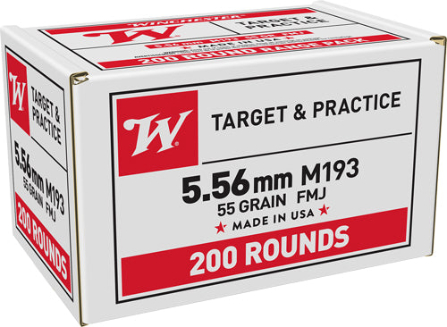 Winchester USA White Box M193 5.56x45mm NATO 55 gr FMJ ammo