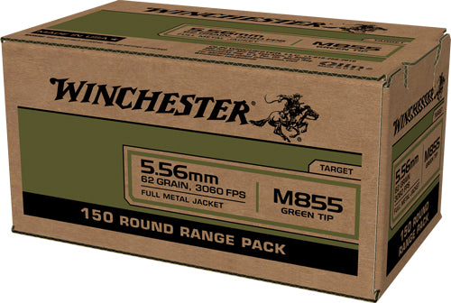 Winchester M855 Green Tip Range Pack 5.56x45mm NATO 62 gr FMJ ammo