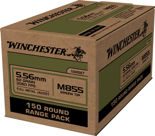 Winchester M855 Green Tip Range Pack 5.56x45mm NATO 62 gr FMJ ammo