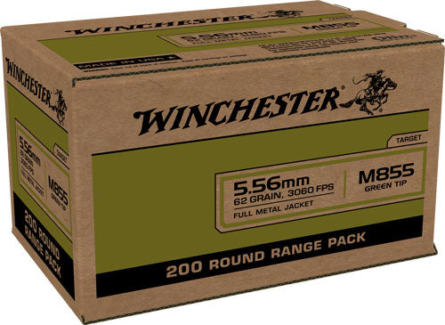 Winchester WM855200 USA M855 Green Tip Full Metal Jacket FMJ 62 Grain 5.56x45mm NATO