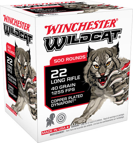 Winchester WW22LRB Wildcat Copper Plated DynaPoint  40 Grain .22 Long Rifle