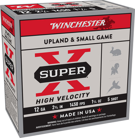 Winchester X12HV5 Super X High Velocity 12 Gauge 2.75" 1-1/4oz 5 Shot 1450 fps
