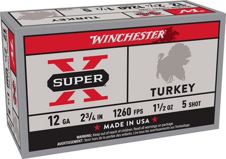 Winchester Super X Magnum Turkey 12 Gauge 2.75 in / 2.75 in #5 1-1/2 oz