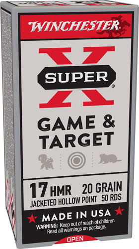 Winchester Super-X Rimfire Ammo 17 HMR 20 grain Jacketed Hollow Point (JHP)